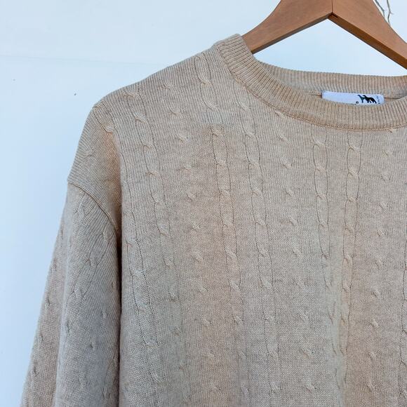 I Levrieri Men’s Italian Cashmere Silk Sweater Cream Beige Nude Tan Medium - Picture 4 of 8